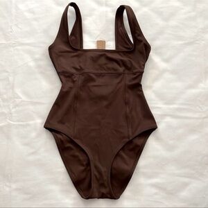 Body Sculpting Square Décolleté One Piece Bodysuit Cocoa